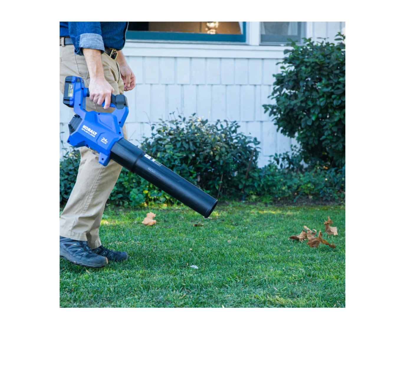 Kobalt KHB 4224A-03 24-volt Max 500-CFM 120-MPH Brushless Handheld Cordless Electric Leaf Blower 4 Ah (Battery & Charger Included) 13 Kobalt KHB 4224A-03 24-volt Max 500-CFM 120-MPH Brushless Handheld Cordless Electric Leaf Blower 4 Ah (Battery & Charger Included) - Image 11