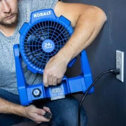 Kobalt 24-V Max Cordless Jobsite Fan - 600-CFM - Blue - Bare Tool Without Battery -Kobalt Store 45595009d L