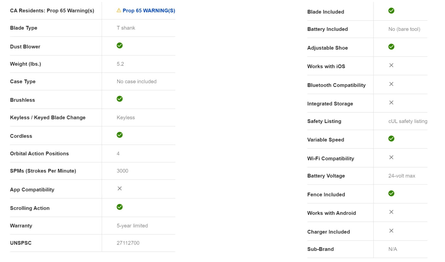 Kobalt KJS 324B-03 24-Volt Max Brushless Variable Speed Keyless Cordless Jigsaw (Battery Not Included) 9 Kobalt KJS 324B-03 24-Volt Max Brushless Variable Speed Keyless Cordless Jigsaw (Battery Not Included) - Image 7