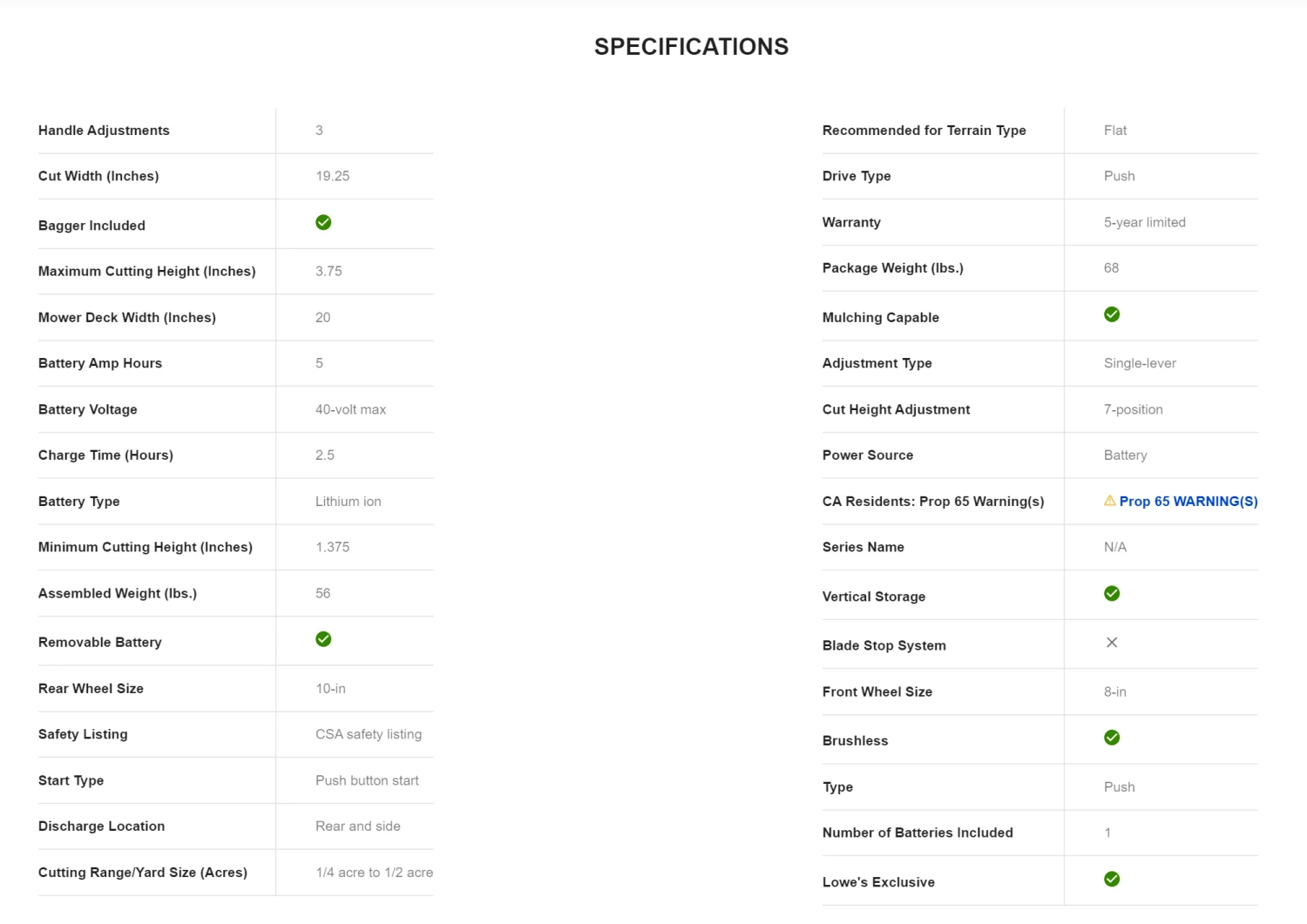 Kobalt KM 2041B-06 40-volt Max Brushless 20-in Cordless Electric Lawn Mower 5 Ah 12 Kobalt KM 2041B-06 40-volt Max Brushless 20-in Cordless Electric Lawn Mower 5 Ah - Image 10